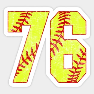 Fastpitch Softball Number 76 #76 Softball Shirt Jersey Uniform Favorite Player Biggest Fan Sticker